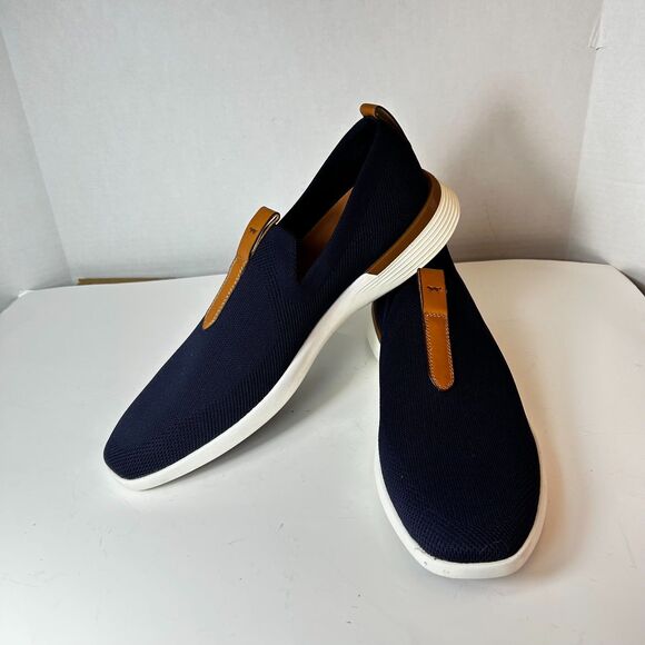 Wolf & Shepherd NWOT Derby Navy SwiftKnit Mesh Leather Slip On Loafer Size 14 - Picture 3 of 15